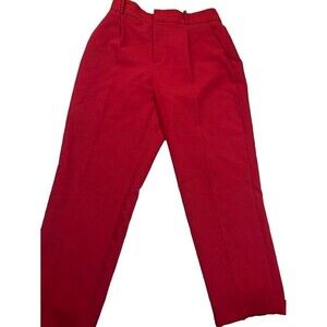 Zara Red Soft High Rise Straight Leg Dress Pants size xl
